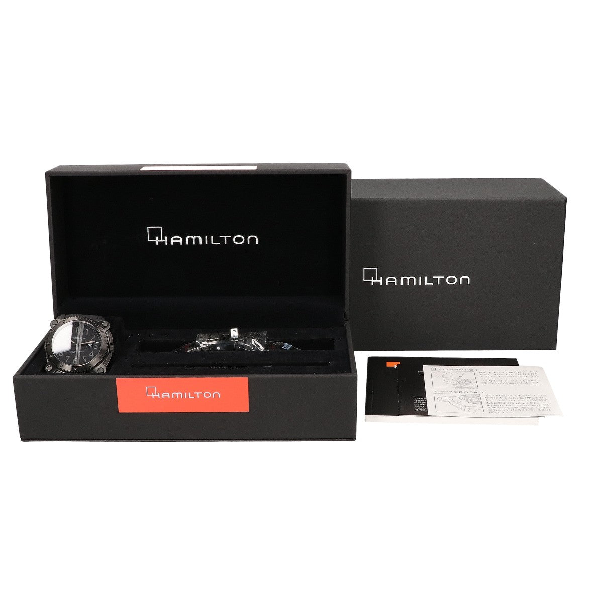 HAMILTON ハミルトン 美品 H785850 カーキ ネイビー ビロウゼロ ラバーバンド 自動巻き 腕時計