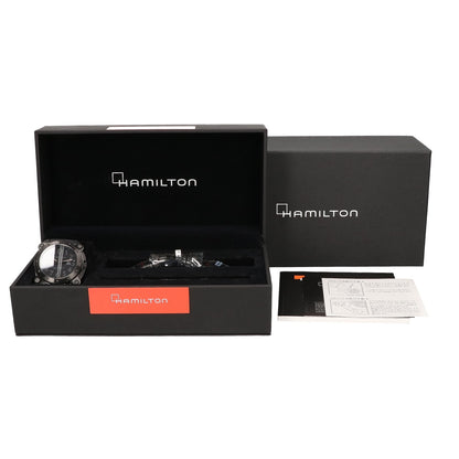 HAMILTON ハミルトン 美品 H785850 カーキ ネイビー ビロウゼロ ラバーバンド 自動巻き 腕時計
