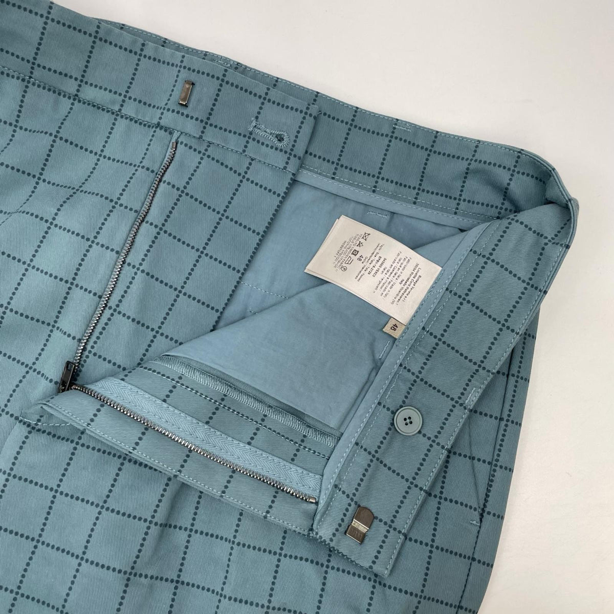 BOTTEGA VENETA ボッテガヴェネタ ブルー ドットスクエア センタープレス パンツ ボトムス