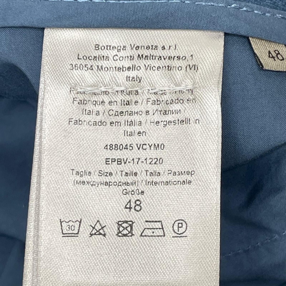 BOTTEGA VENETA ボッテガヴェネタ ブルー コットン センタープレス パンツ ボトムス
