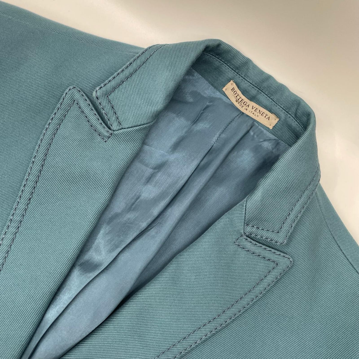 BOTTEGA VENETA ボッテガヴェネタ ターコイズ系 コットン 2B テーラードジャケット ジャケット