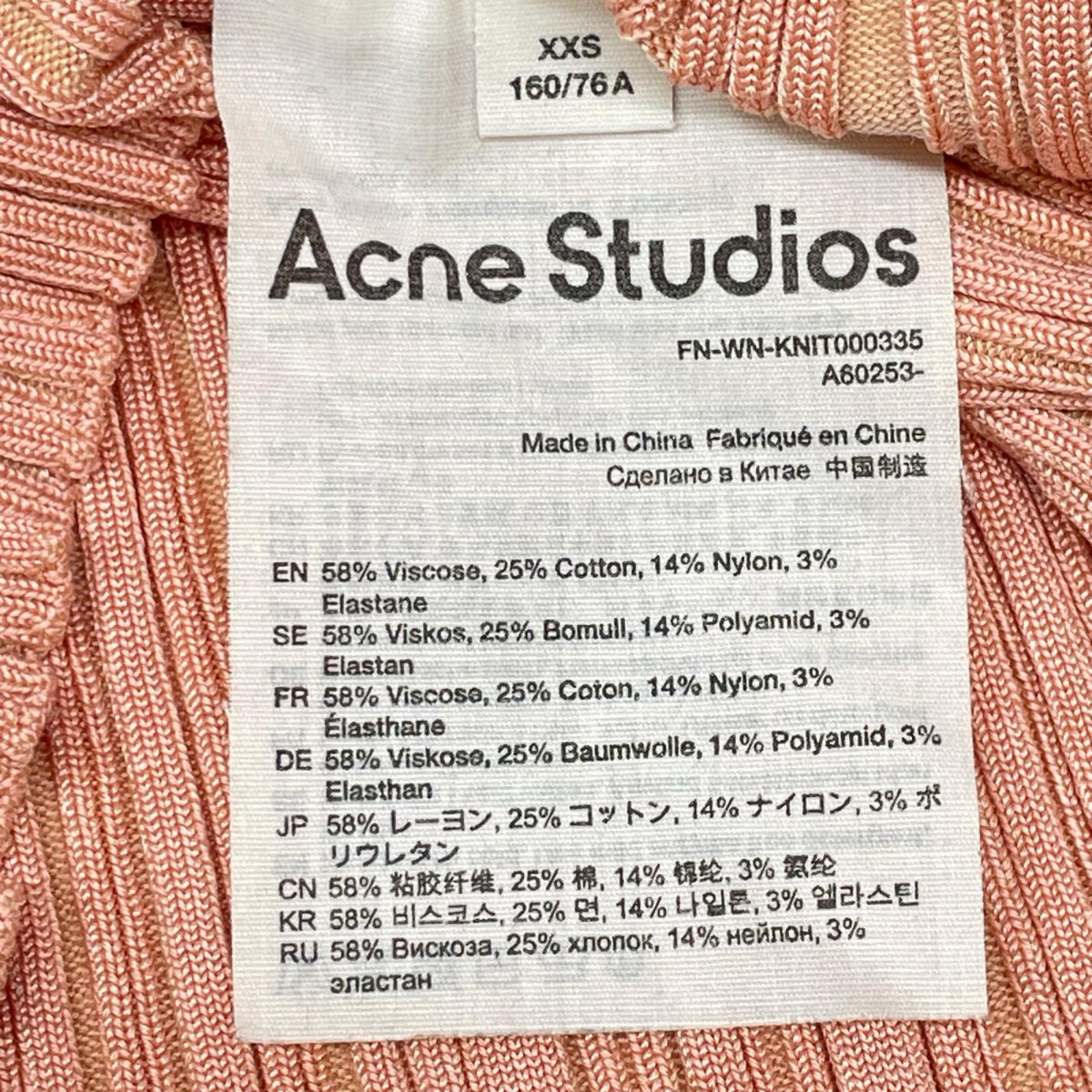 ACNE STUDIOS アクネ ストゥディオズ FN-WN-KNIT000335 ピンク モックネックリブニット トップス