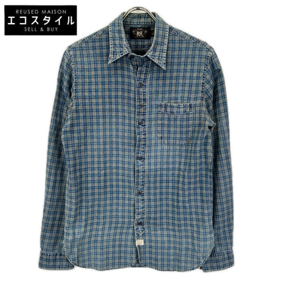 RRL ダブルアールエル ブルー チェック チンストラップ 長袖シャツ トップス