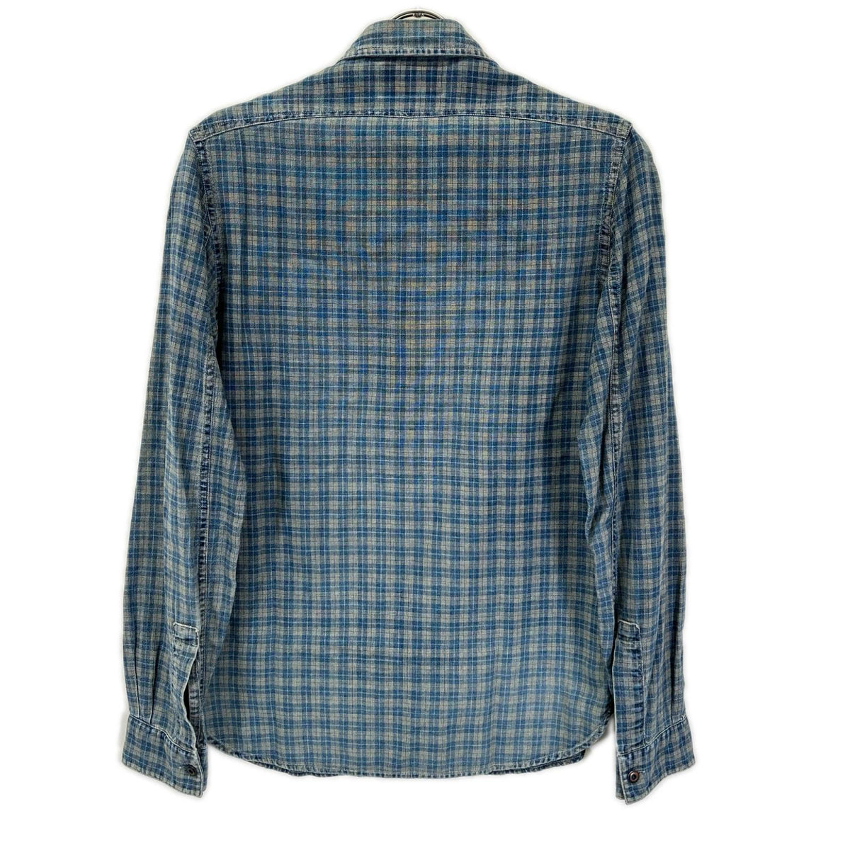 RRL ダブルアールエル ブルー チェック チンストラップ 長袖シャツ トップス