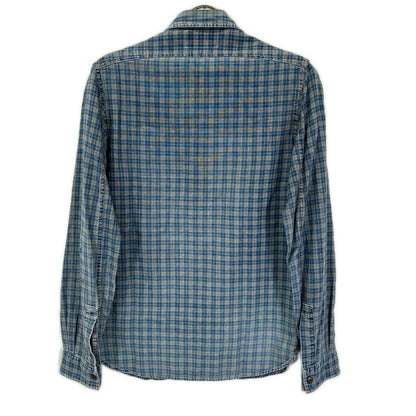 RRL ダブルアールエル ブルー チェック チンストラップ 長袖シャツ トップス