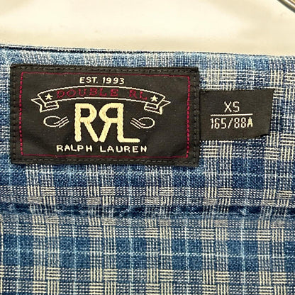 RRL ダブルアールエル ブルー チェック チンストラップ 長袖シャツ トップス