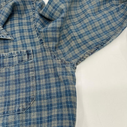 RRL ダブルアールエル ブルー チェック チンストラップ 長袖シャツ トップス