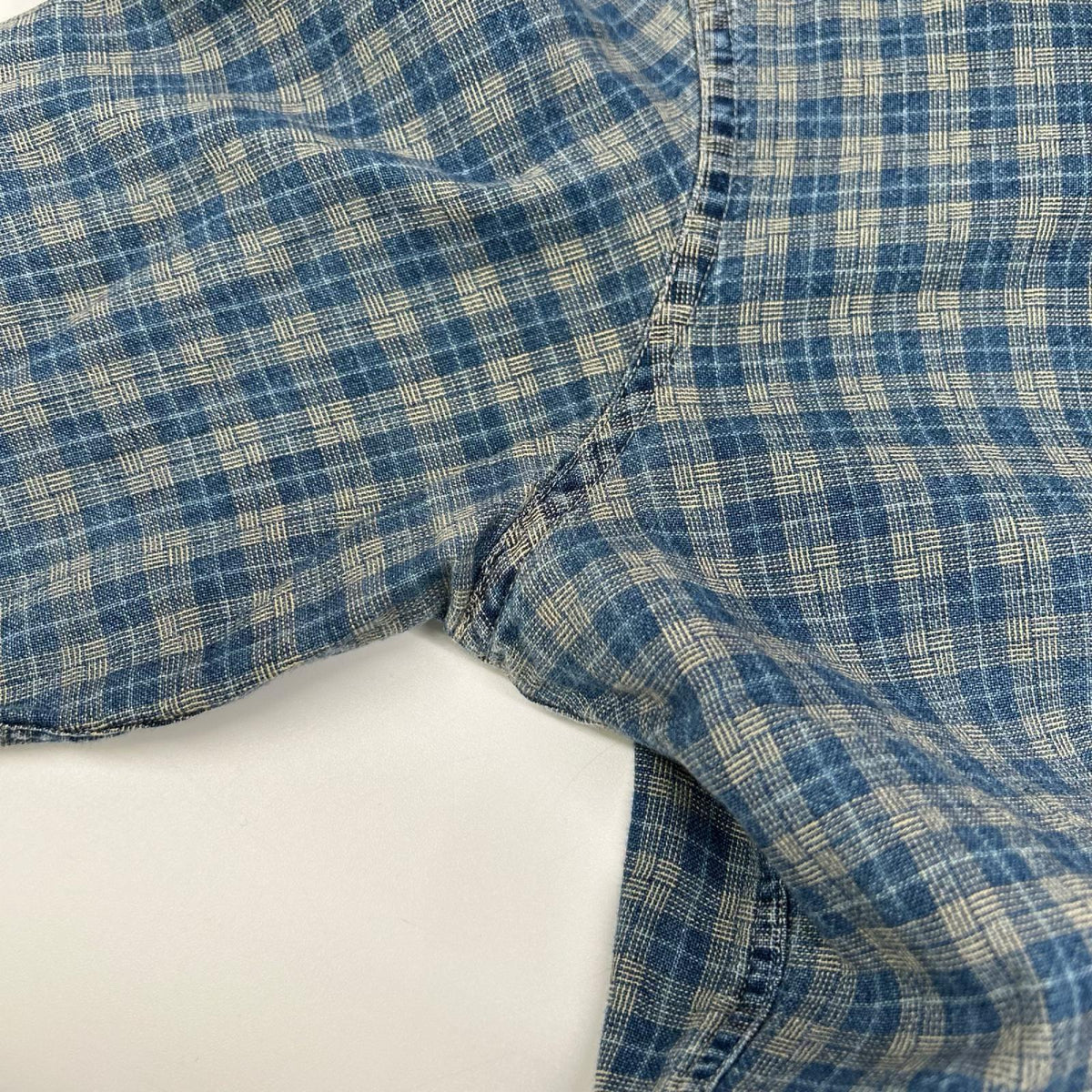 RRL ダブルアールエル ブルー チェック チンストラップ 長袖シャツ トップス