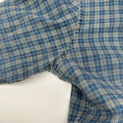 RRL ダブルアールエル ブルー チェック チンストラップ 長袖シャツ トップス