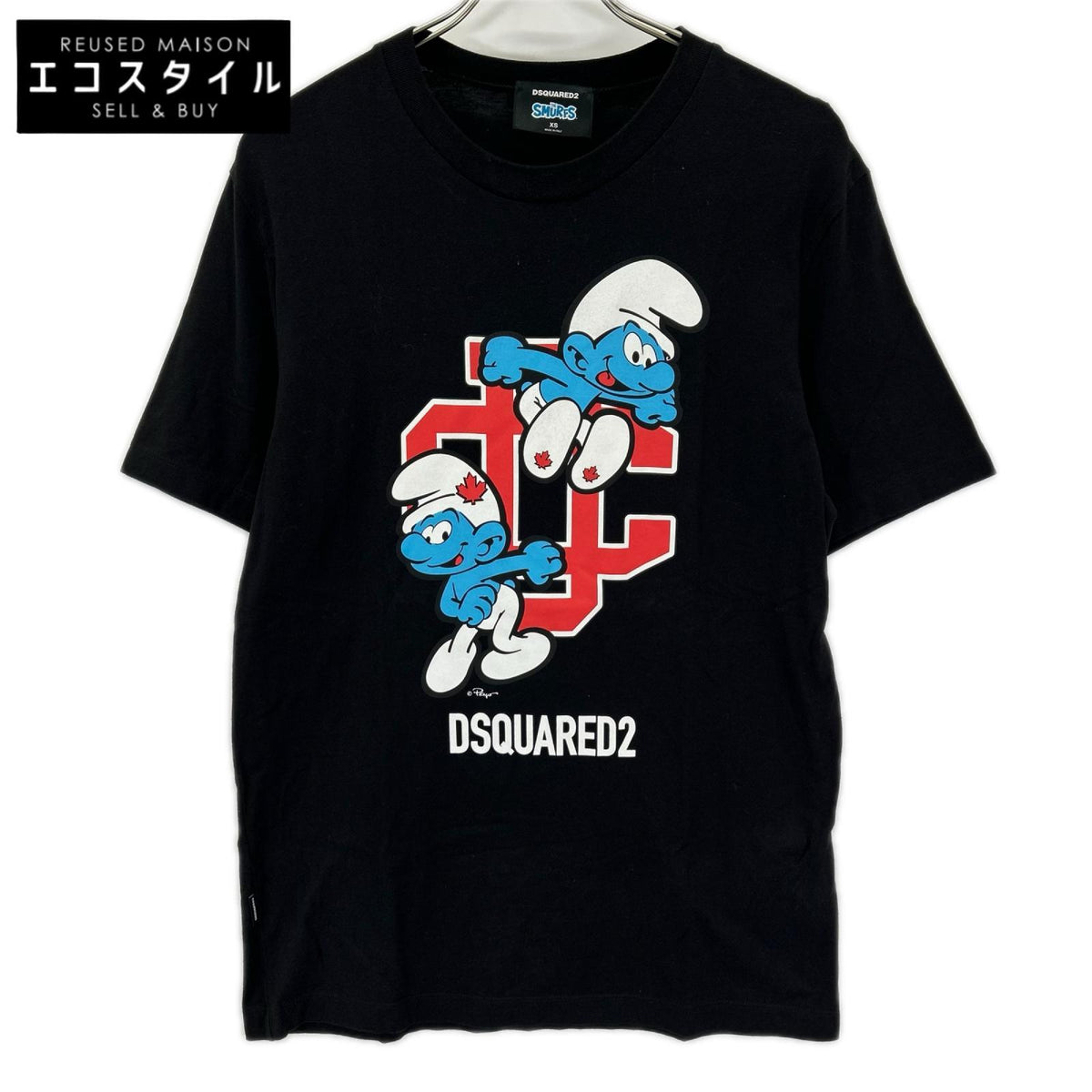 DSQUARED2 ディースクエアード 【×SMURFS】S78GD0092 ブラック REGULAR T-SHIRT トップス