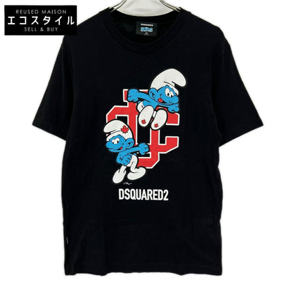 DSQUARED2 ディースクエアード 【×SMURFS】S78GD0092 ブラック REGULAR T-SHIRT トップス