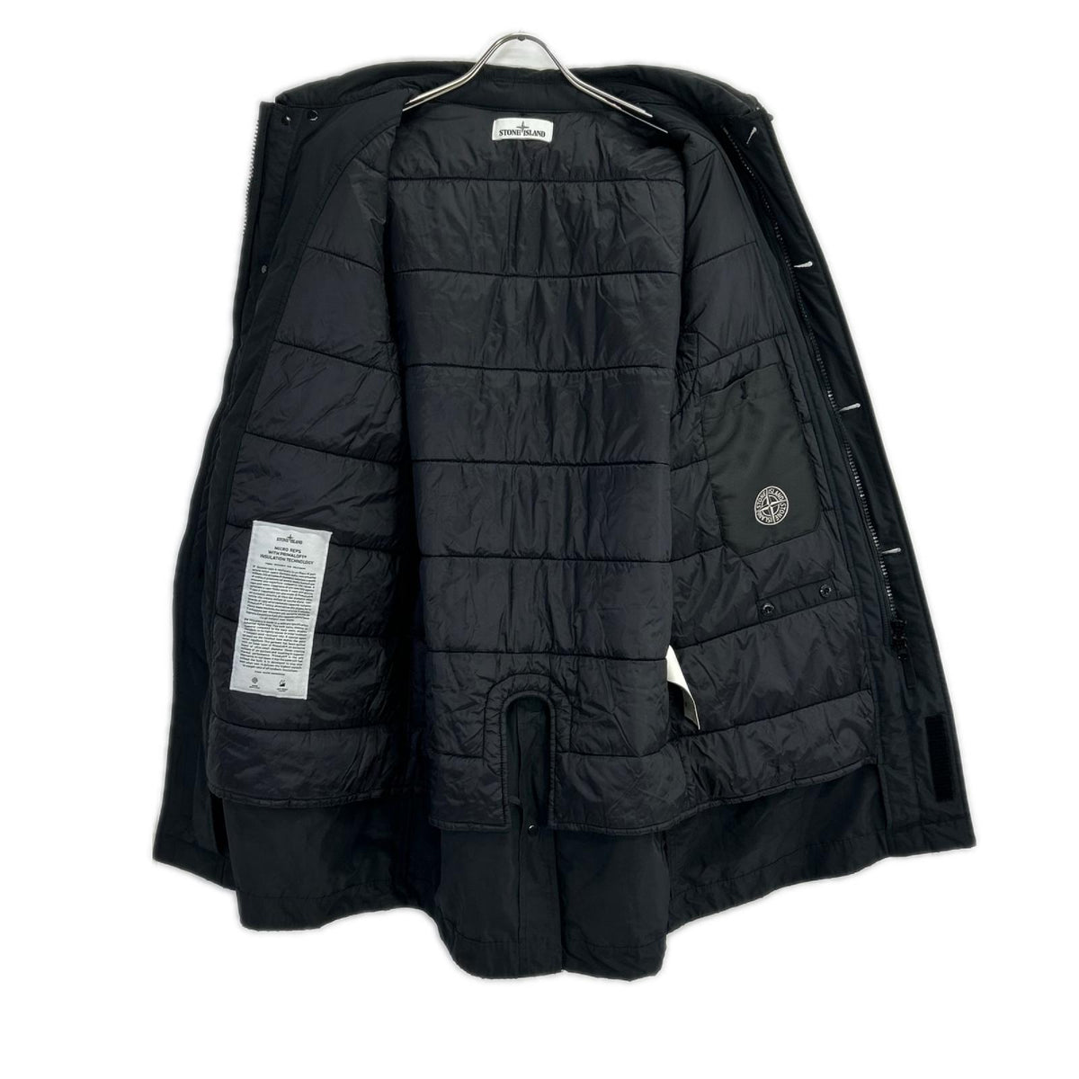 STONE ISLAND ストーンアイランド 711570526 ブラック MICRO REPS PRIMALOT ナイロンロングコート ジャケット