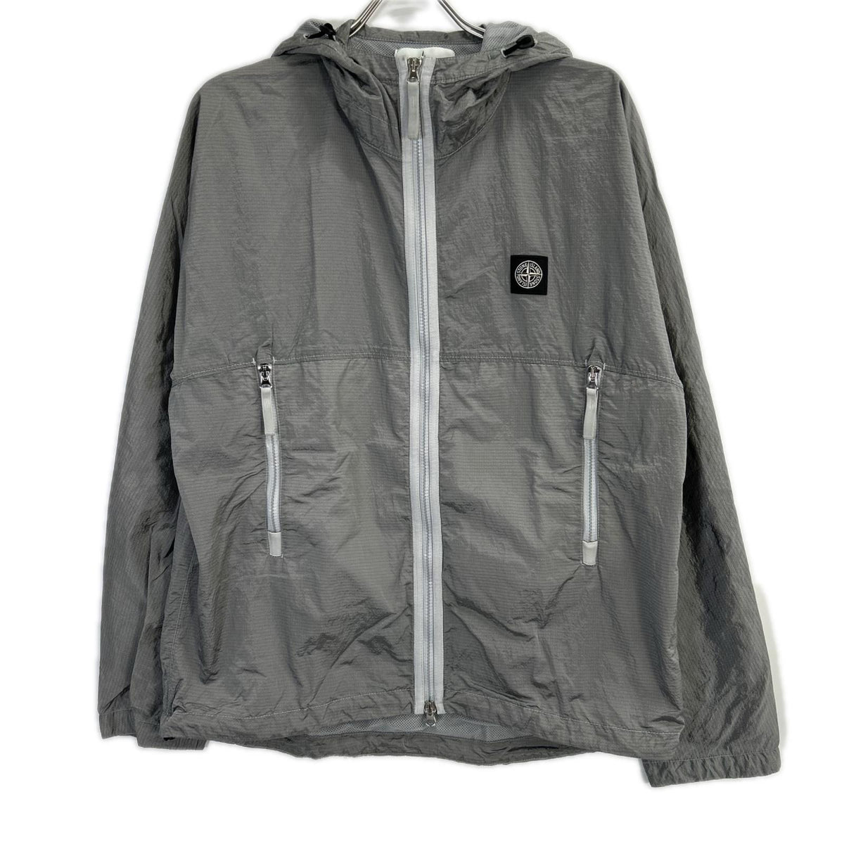 STONE ISLAND ストーンアイランド 721544135 グレー ナイロンリップストップ ジップアップフーディ マウンテンパーカー ジャケット
