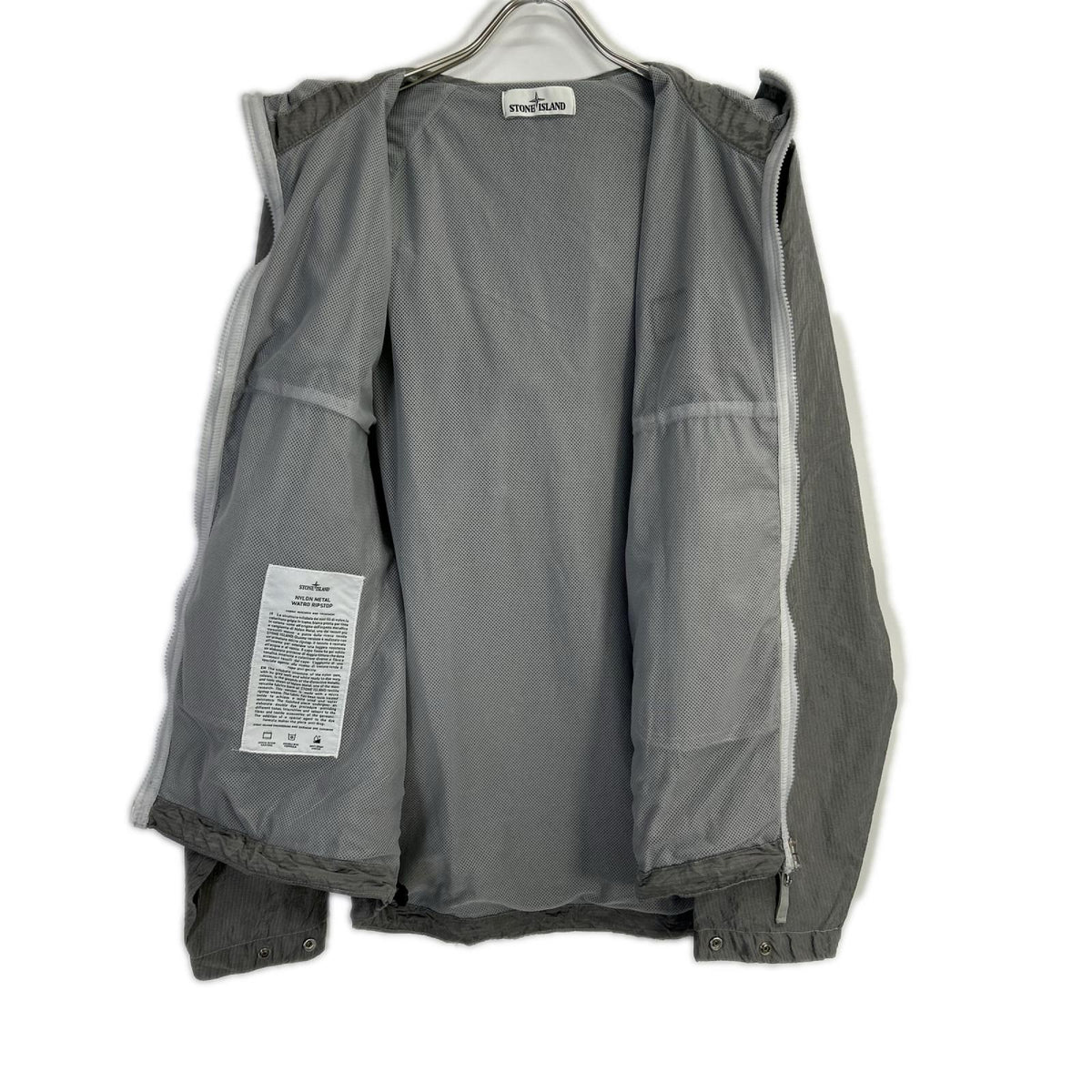 STONE ISLAND ストーンアイランド 721544135 グレー ナイロンリップストップ ジップアップフーディ マウンテンパーカー ジャケット