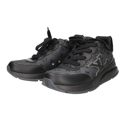 LOUIS VUITTON ルイヴィトン 美品 25年製 1AJ691 モノグラムジャガード x スムースレザー LVクラシック スニーカー シューズ