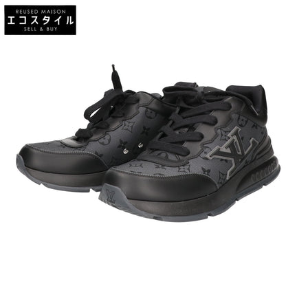 LOUIS VUITTON ルイヴィトン 美品 25年製 1AJ691 モノグラムジャガード x スムースレザー LVクラシック スニーカー シューズ