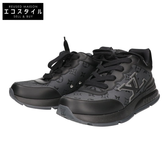 LOUIS VUITTON ルイヴィトン 美品 25年製 1AJ691 モノグラムジャガード x スムースレザー LVクラシック スニーカー シューズ