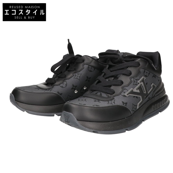LOUIS VUITTON ルイヴィトン 美品 25年製 1AJ691 モノグラムジャガード x スムースレザー LVクラシック スニーカー シューズ