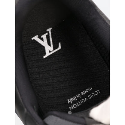 LOUIS VUITTON ルイヴィトン 美品 25年製 1AJ691 モノグラムジャガード x スムースレザー LVクラシック スニーカー シューズ