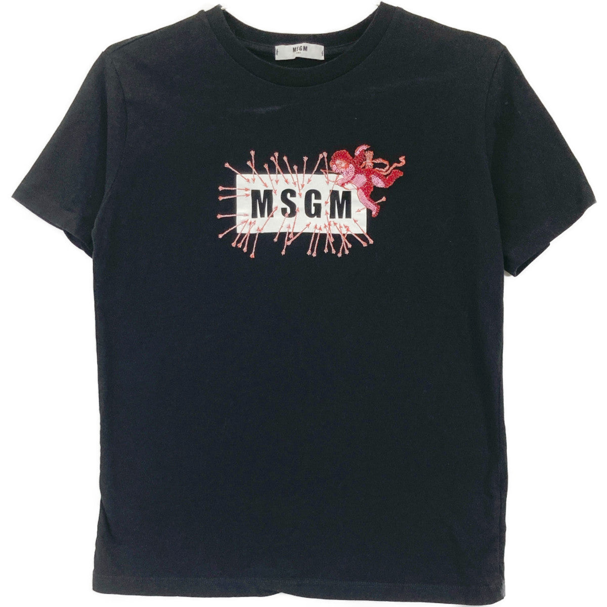 MSGM エムエスジーエム ms027780 ロゴ&エンジェルエンブロイダリーS/STシャツ トップス