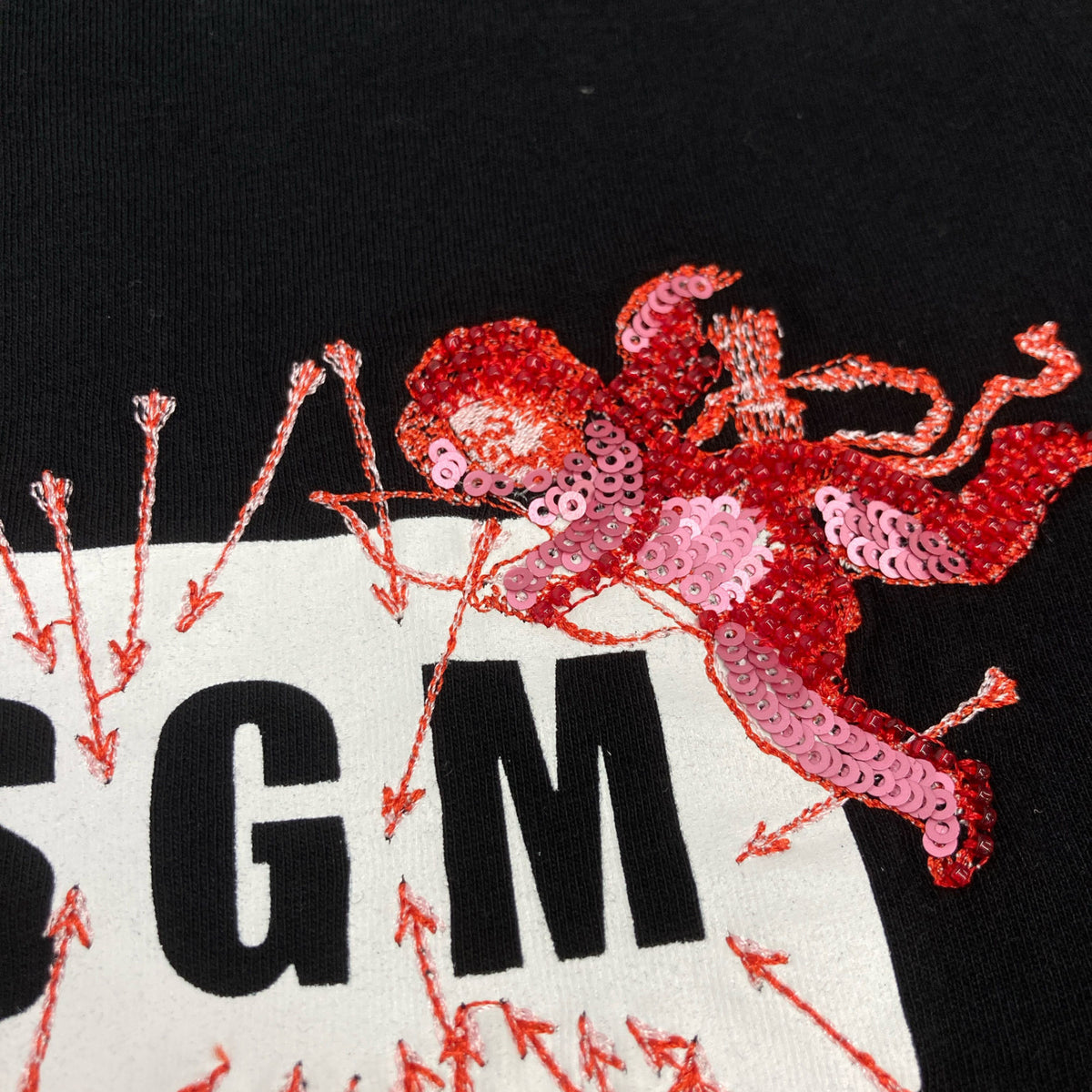 MSGM エムエスジーエム ms027780 ロゴ&エンジェルエンブロイダリーS/STシャツ トップス