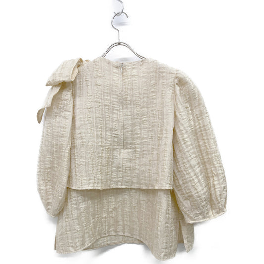 ESTNATION × Kaon Collaboration 12-140-10-120010 Shoulder Ribbon Blouse Top F Ladies