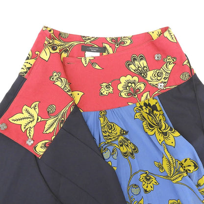 美品 花卉图案 拼接裹身裙 海军蓝 多色 36 510601836 半身裙 36 女士