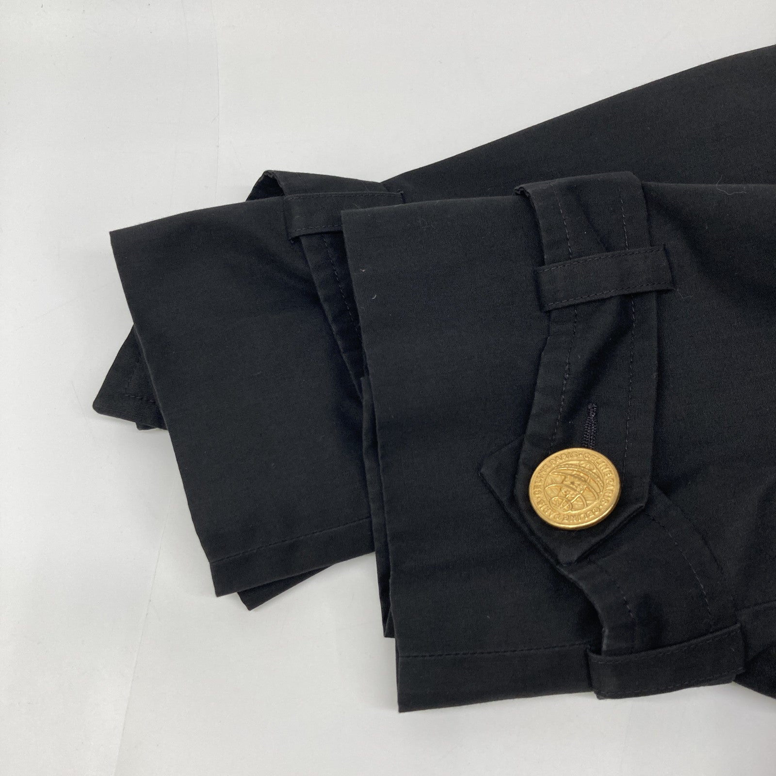 CELINE JCC Era Black Gold Button Trench Coat 90s Coat