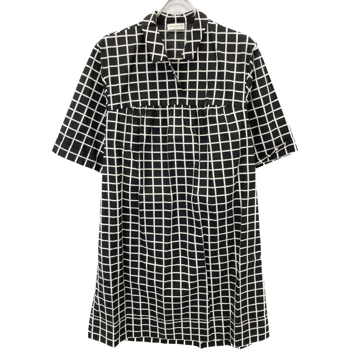 DRIES VAN NOTEN Black and White Checkered Dress