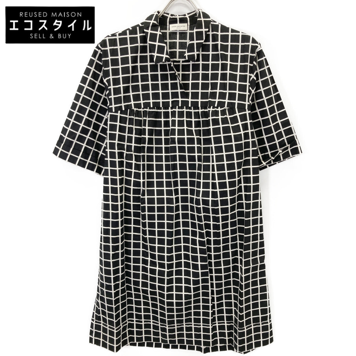 DRIES VAN NOTEN Black and White Checkered Dress