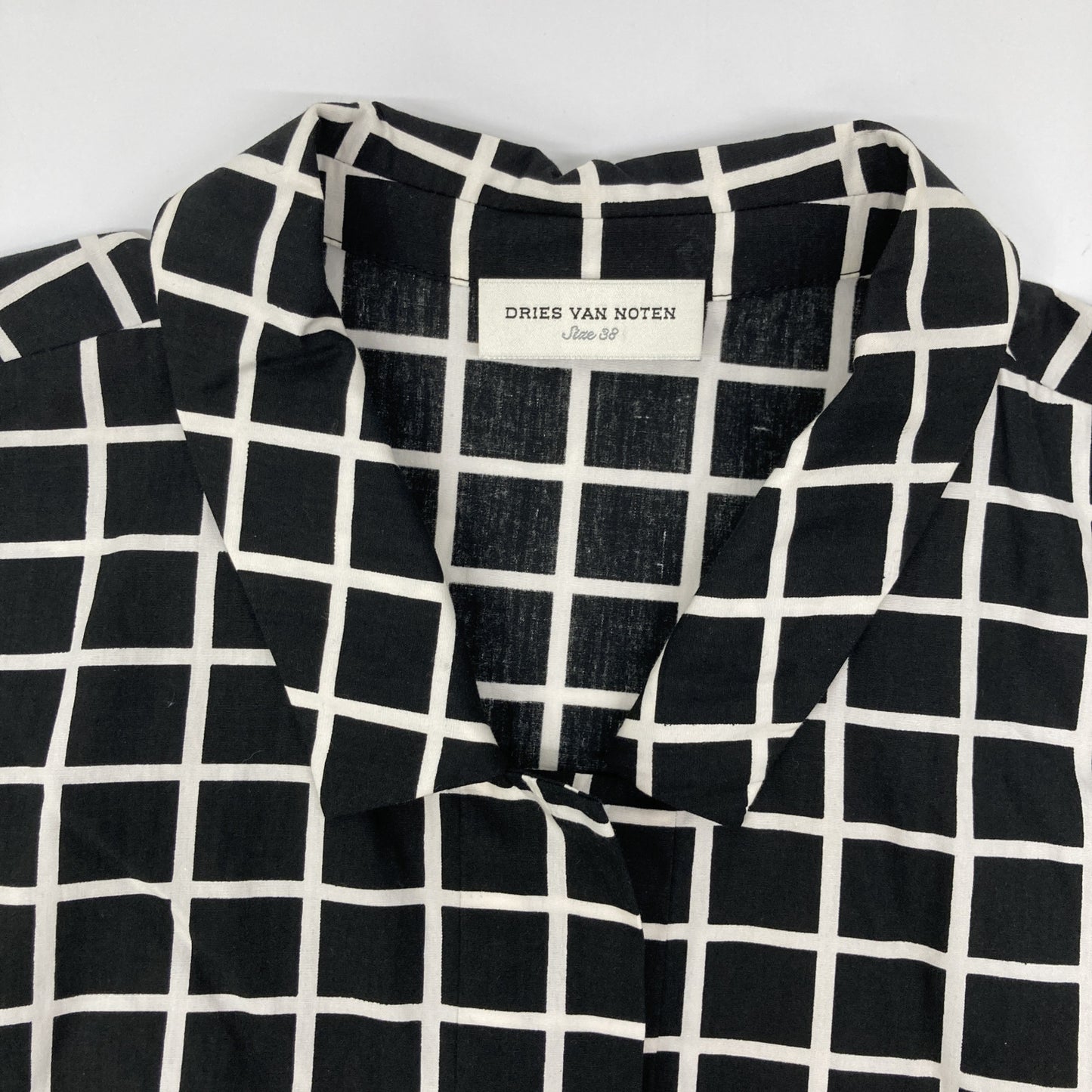 DRIES VAN NOTEN Black and White Checkered Dress
