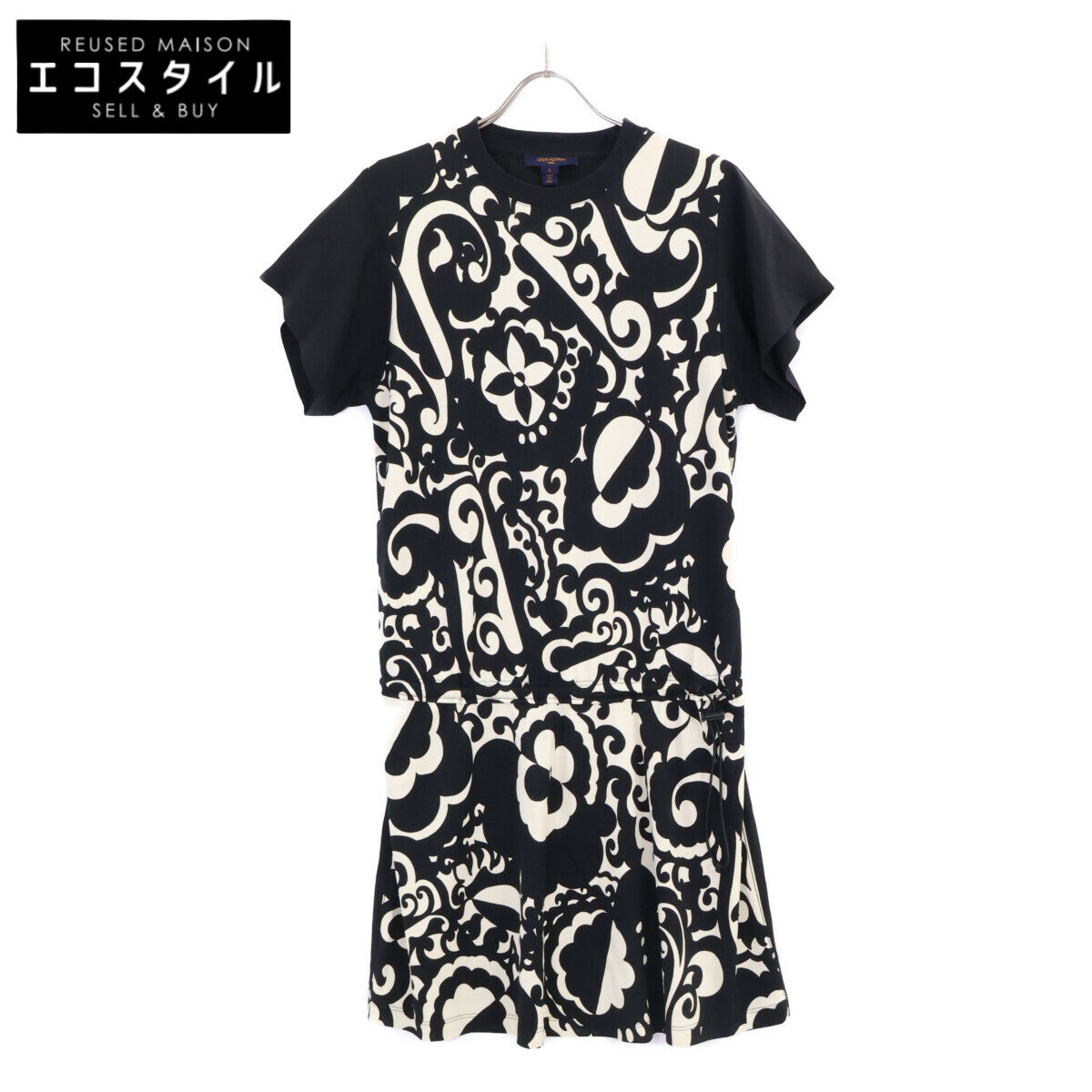 LOUIS VUITTON 【Beautiful condition / Domestic genuine product】RW181W GAP FEDR34 Waist gathered silk x cotton dress