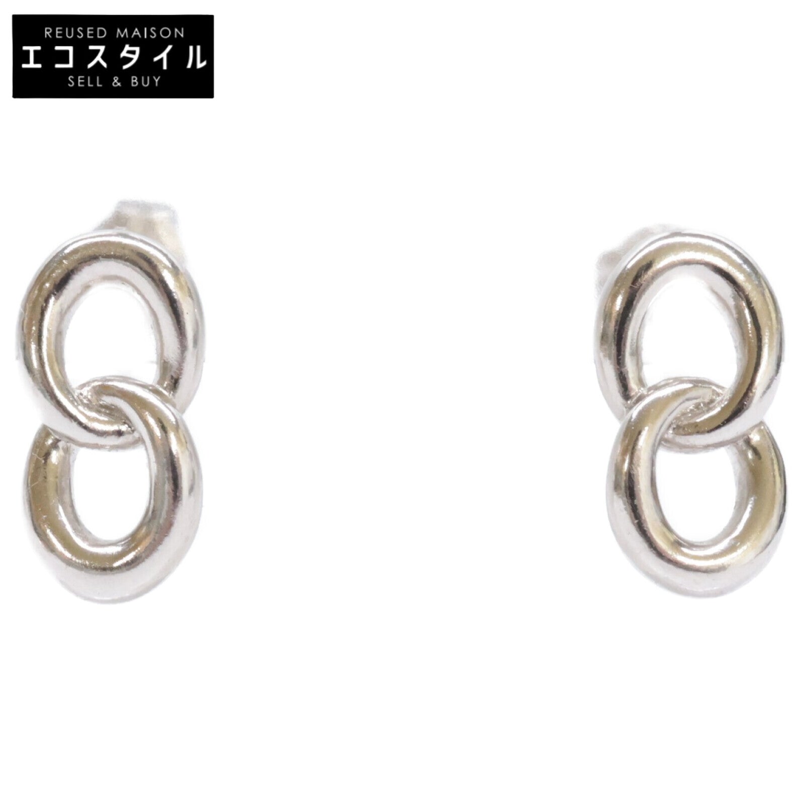 ete 925 K18 Double Circle Earrings