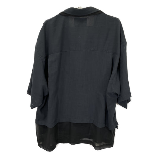 MAISON SPECIAL メゾンスペシャル ネイビー 11251311220 アシンメトリー レイヤリング シアーシャツ トップス