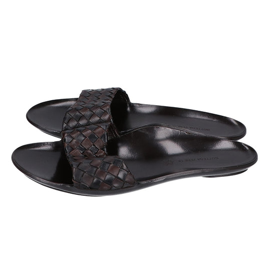 BOTTEGA VENETA 葆蝶家 【美品】皮革编织平底凉鞋/鞋履