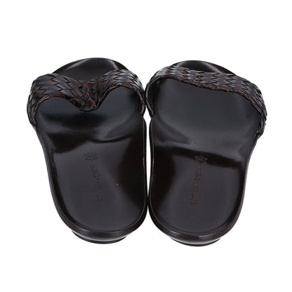 BOTTEGA VENETA ボッテガヴェネタ 【美品】レザー イントレチャート フラットサンダル/ シューズ