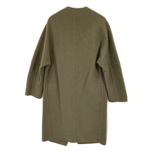 BROWN 21020510000530 Cashmere Wool Collarless Coat Coat S Women's
