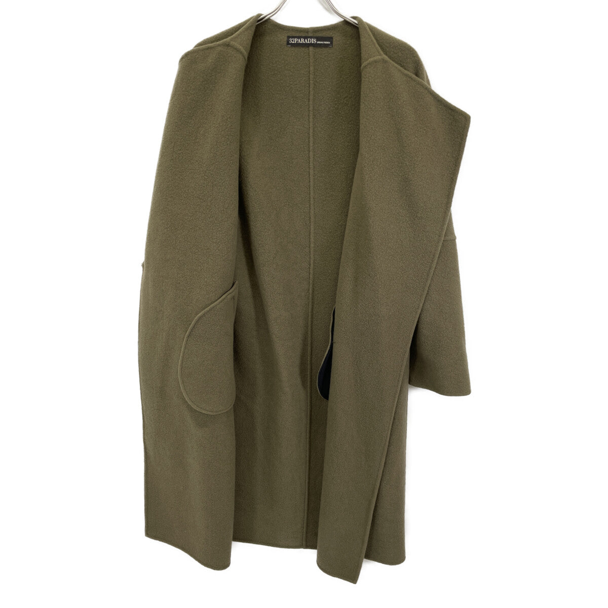 BROWN 21020510000530 Cashmere Wool Collarless Coat Coat S Women's