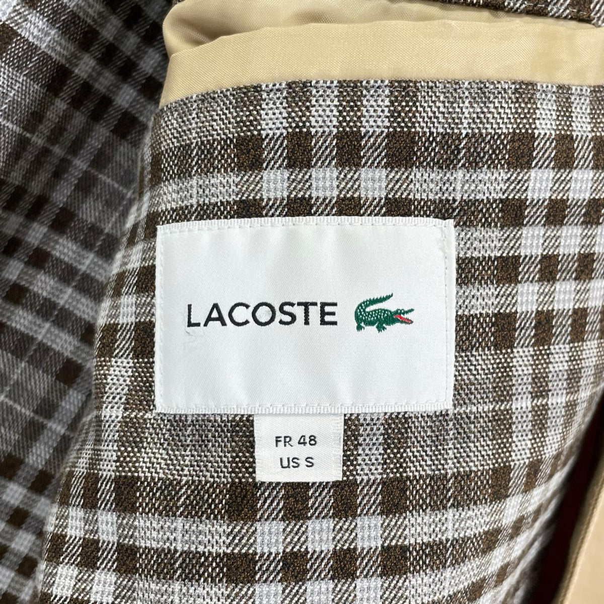 Lacoste ラコステ BH065EL ベージュ 着脱ライニング付き撥水チェスターコート コート