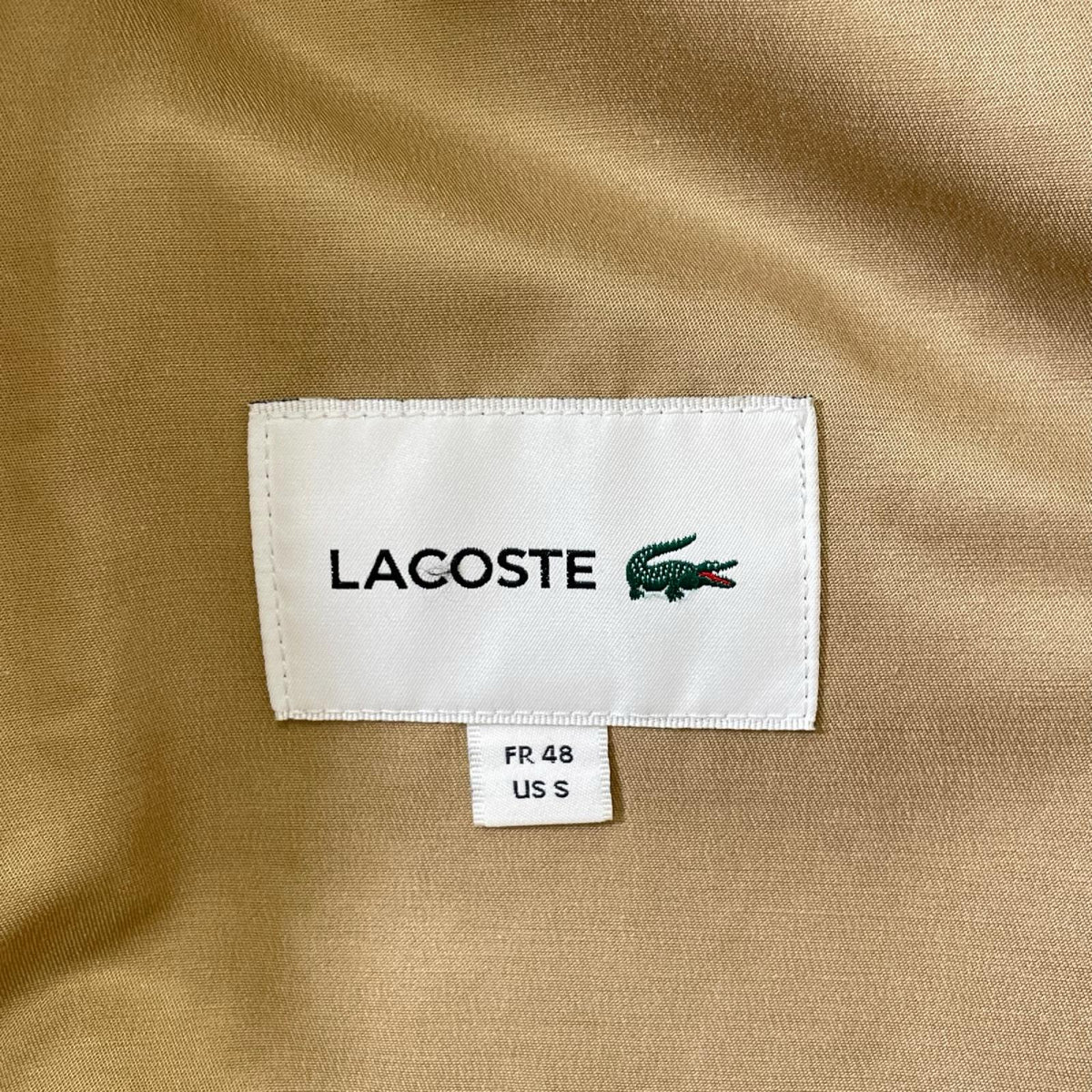 Lacoste ラコステ BH065EL ベージュ 着脱ライニング付き撥水チェスターコート コート