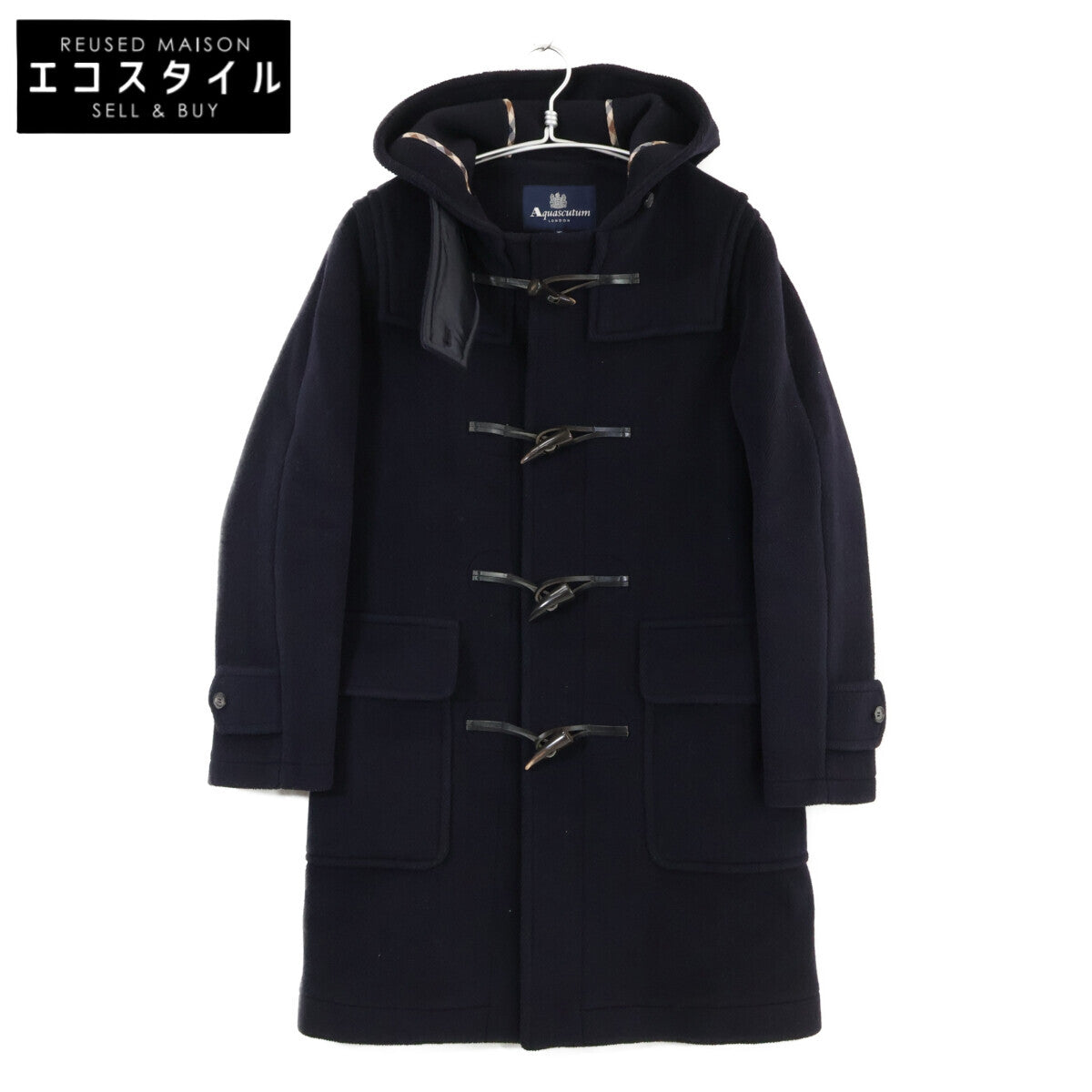 Aquascutum アクアスキュータム ネイビー 2227452858 ウール ダッフルコート コート