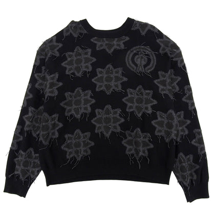 美品 Prime-Over Flower Pigment Dyed Intarsia Knit Pullover 上衣 黑色×灰色 11251361203 上衣 2 男式
