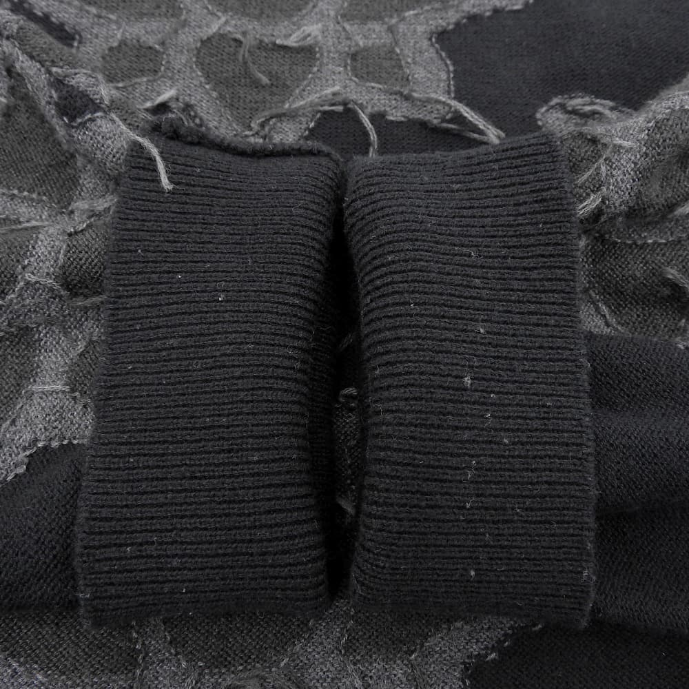 美品 Prime-Over Flower Pigment Dyed Intarsia Knit Pullover 上衣 黑色×灰色 11251361203 上衣 2 男式