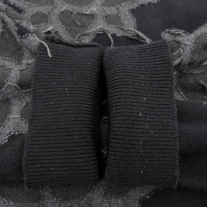 美品 Prime-Over Flower Pigment Dyed Intarsia Knit Pullover 上衣 黑色×灰色 11251361203 上衣 2 男式