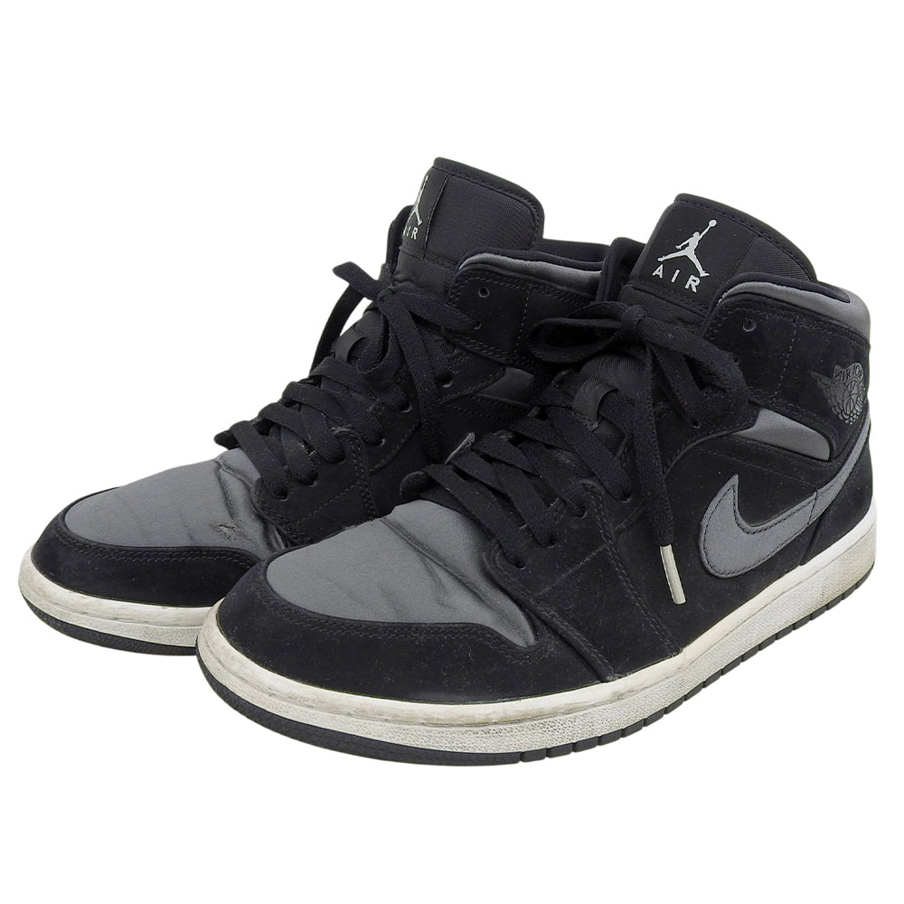 NIKE ナイキ IR JORDAN 1 MID SE スニーカー シューズ メンズ ブラック グレー 27.5cm 19年製 852542-012 シューズ 9.5(US)