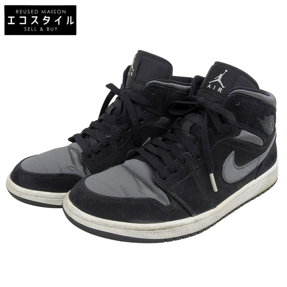 NIKE ナイキ IR JORDAN 1 MID SE スニーカー シューズ メンズ ブラック グレー 27.5cm 19年製 852542-012 シューズ 9.5(US)