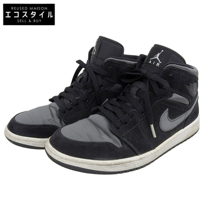 NIKE ナイキ IR JORDAN 1 MID SE スニーカー シューズ メンズ ブラック グレー 27.5cm 19年製 852542-012 シューズ 9.5(US)
