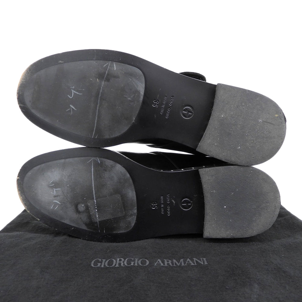 GIORGIOARMANI ジョルジオアルマーニ 美品 チャッカブーツ シューズ レディース 黒 ブラック 35 X1M269 シューズ