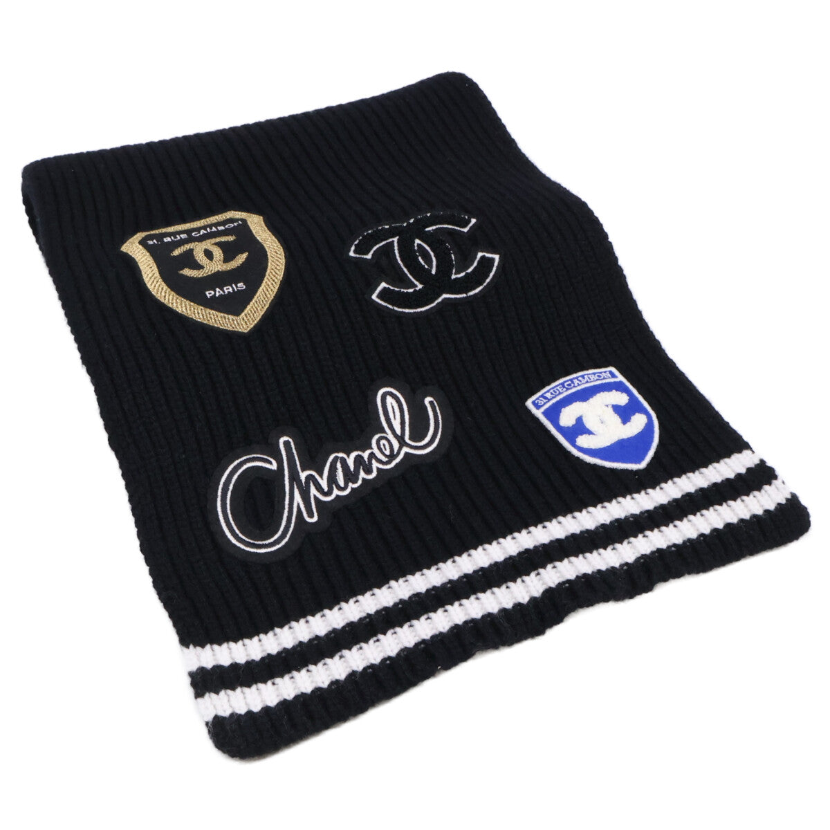 100% Cashmere Logo Multi-Patch Scarf - Women's