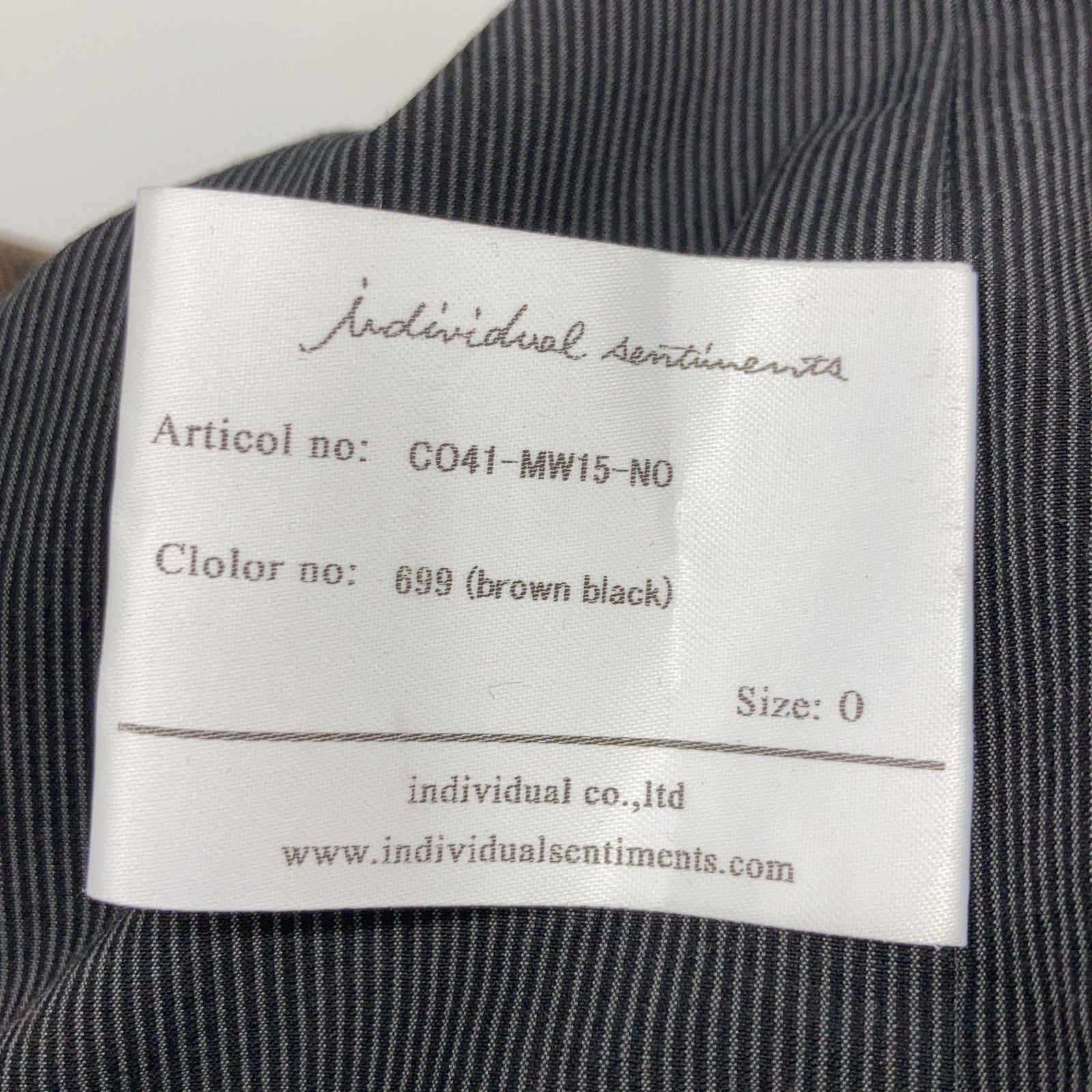 individual sentiments インディビジュアルセンチメンツ 20AW ブラウン CO41-MW15-NO ツイード ロングコート コート